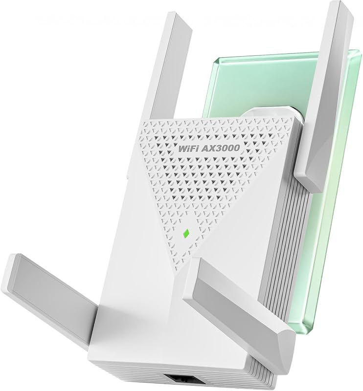 Extensor WiFi, 2026 25X WiFi 6 Booster AX3000 (5,8/2,4 GHz) | 23563 pies cuadrados de largo alcance y más de 150 dispositivos, repetidor WiFi para el hogar, amplificador de señal extensor WiFi con puerto Ethernet (blanco)