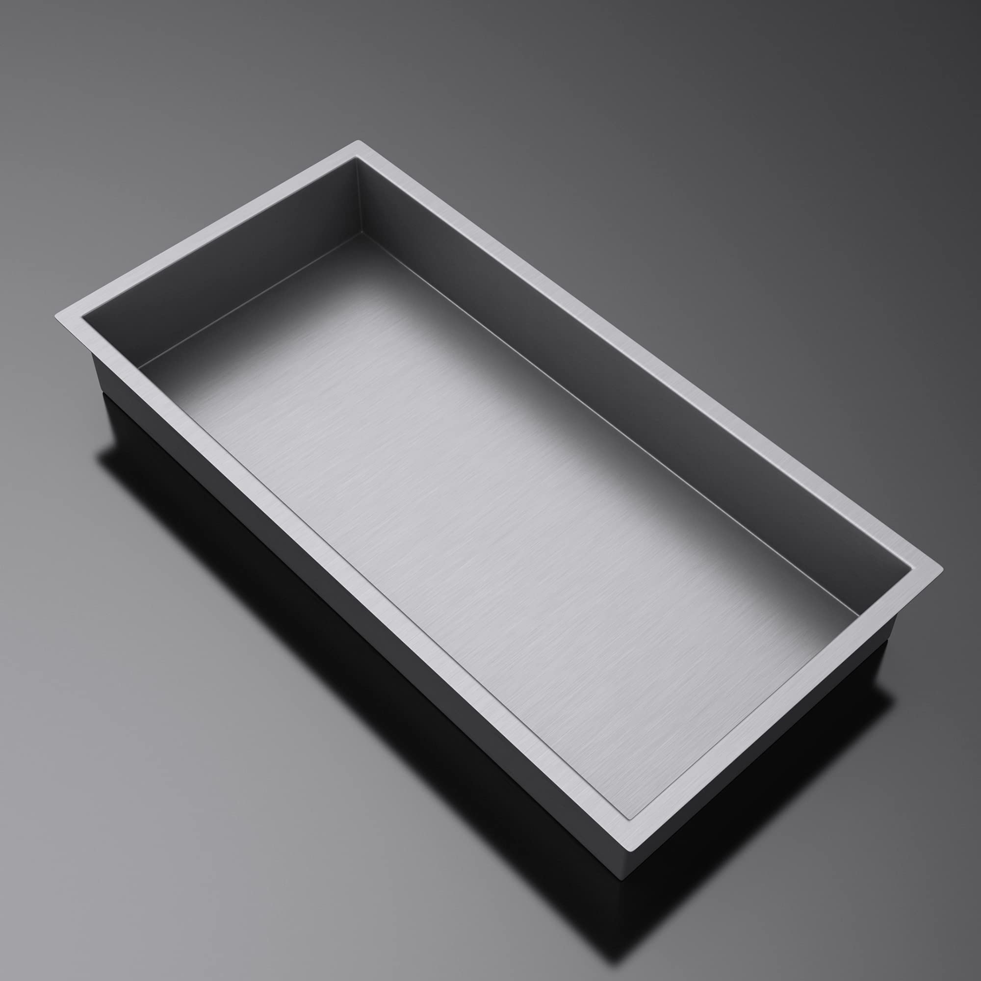 Mai & Mai Nicchia a Parete 30x60x8.3cm Mensola Doccia a Muro a Incasso Piastrellabile in Acciaio Inox Facile da Montare, Argento