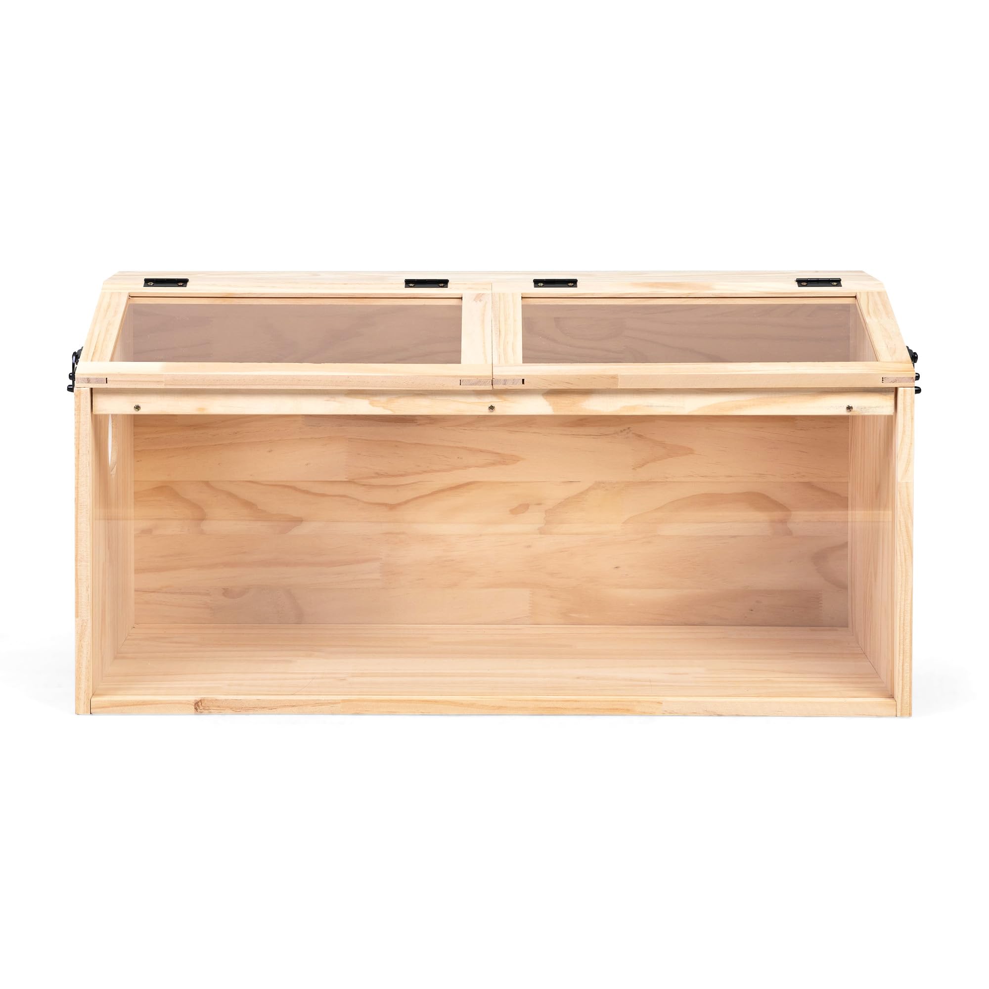 SummerIsland Hamster Cage Chewproof, Cooling Wooden Large Hamster Cage, 80CM Wooden Guinea Pig Cage, Easy View Acrylic Panels for Small Animals, Openable Top for Small Animals (80 x 41 x 40 cm)
