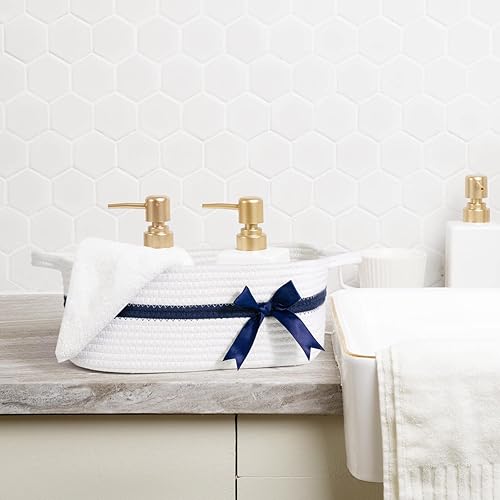 Miniatura 54 de CHICVITA Cesta de almacenamiento pequeña para regalos vacía, bonita canasta decorativa para sala de estar, cesta de regalo de bebé para guardería