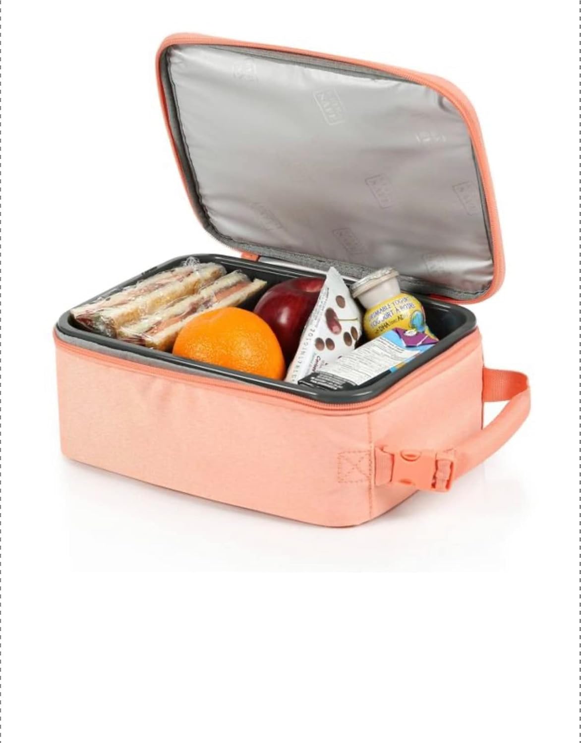 Fulton Bag Co. Thermal Insulated Zippered Lunch Bag Box (Upright) Hardbody Sturdy (Cantaloupe)