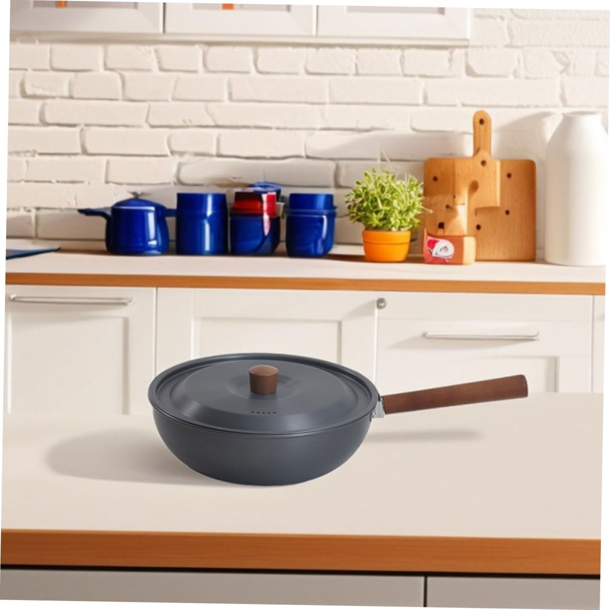 UKCOCO Poêle à Frire de Camping en Alliage D'aluminium, Surface Antiadhésive, Poignée Amovible, Chauffe Uniformément, Cuisine Extérieure et Pique-niques