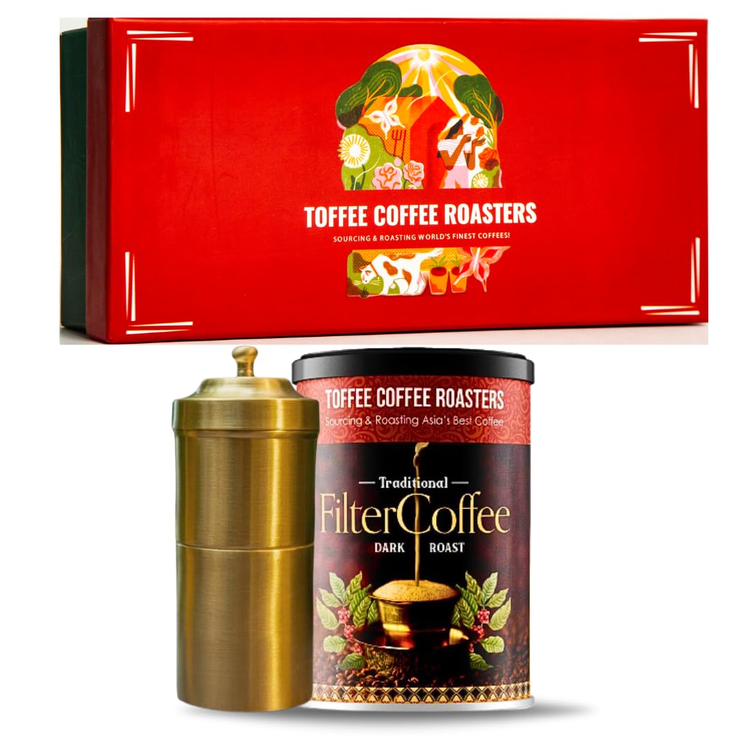 Toffee Coffee Roasters | South Indian Filter Coffee Gift Set | Filter Coffee & Brass Filter Coffee Maker | Gifting, Corporate Bulk Gifting | As Seen on Shark Tank-image-11