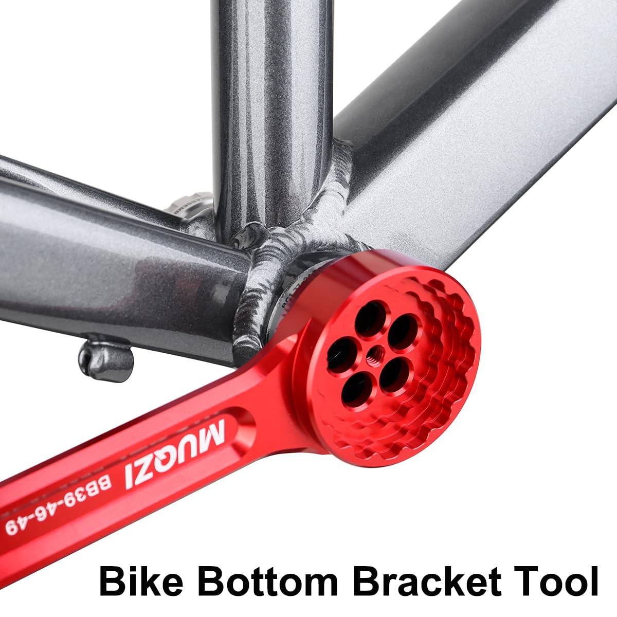 MUQZI Bike Bottom Bracket Tool, 12/16-Notch Multi - function Bottom Bracket Wrench 39/41/44/46/49mm for Shimano, SRAM, FSA, Rotor, Chris King, Truvativ GXP, Red