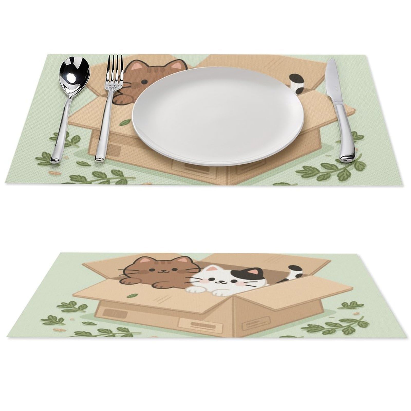 Sets de table chat mignon en PVC pour partager des repas chaleureux