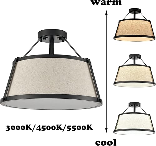 Miniatura 5 de DANSEER Lámpara de techo de níquel cepillado regulable para dormitorio, pasillo, sala de estar, entrada