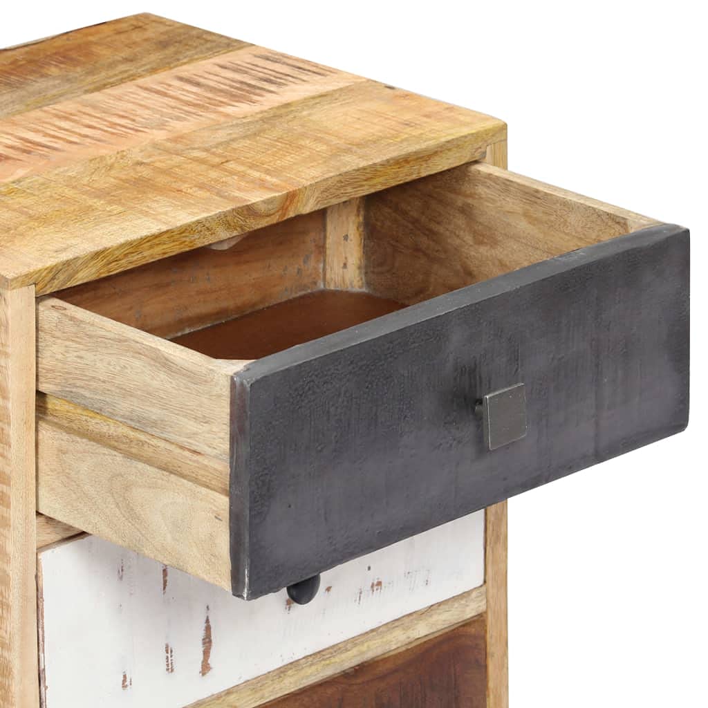Generico Comodino 40x30x60 cm in Legno Massello di Mango,Comodini