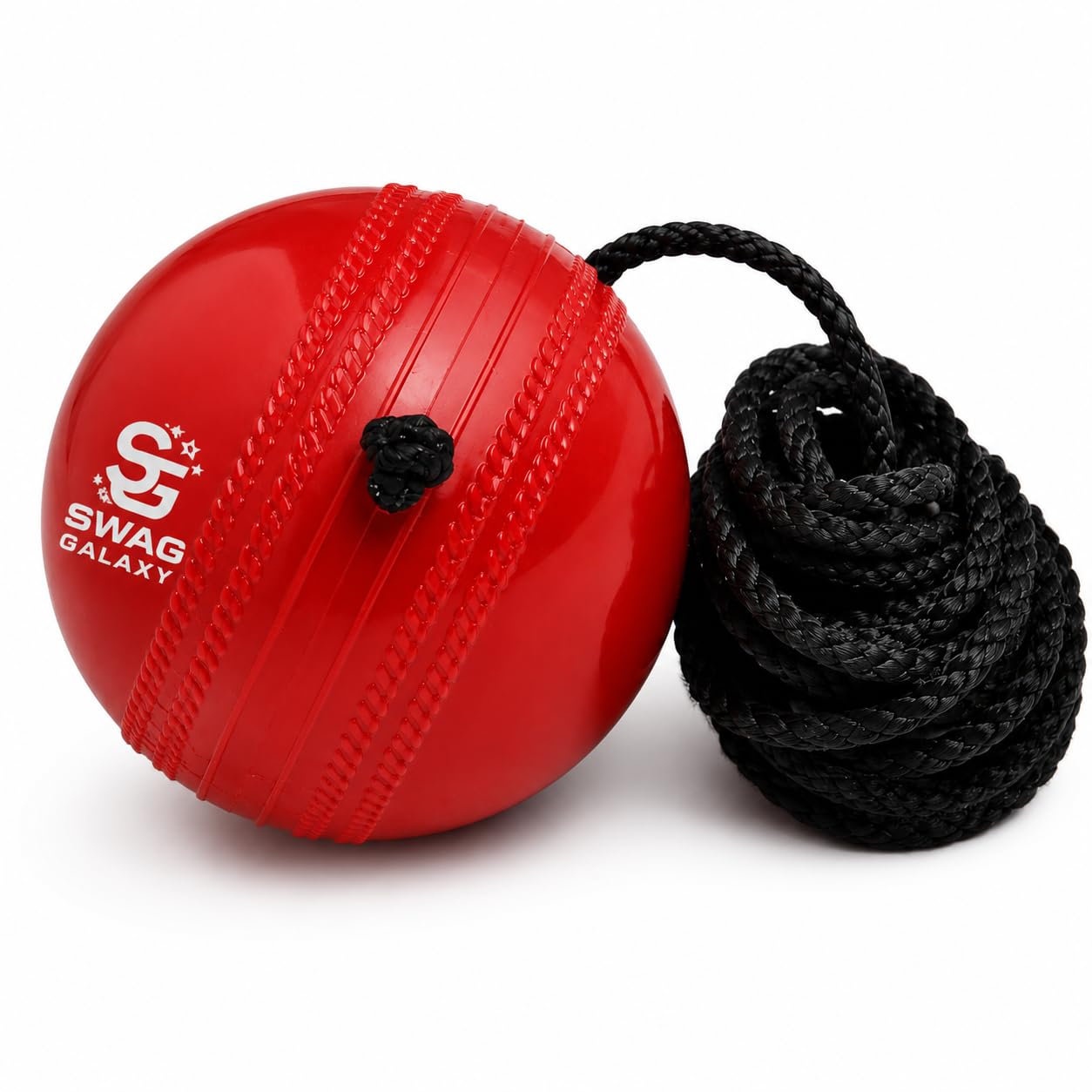 Cricket Hanging Ball with Cord & String – High-Bounce Synthetic Practice Cricket Ball with Molded Seam for Solo Batting Practice, Reflex Training & Knocking (Red)-picture-32