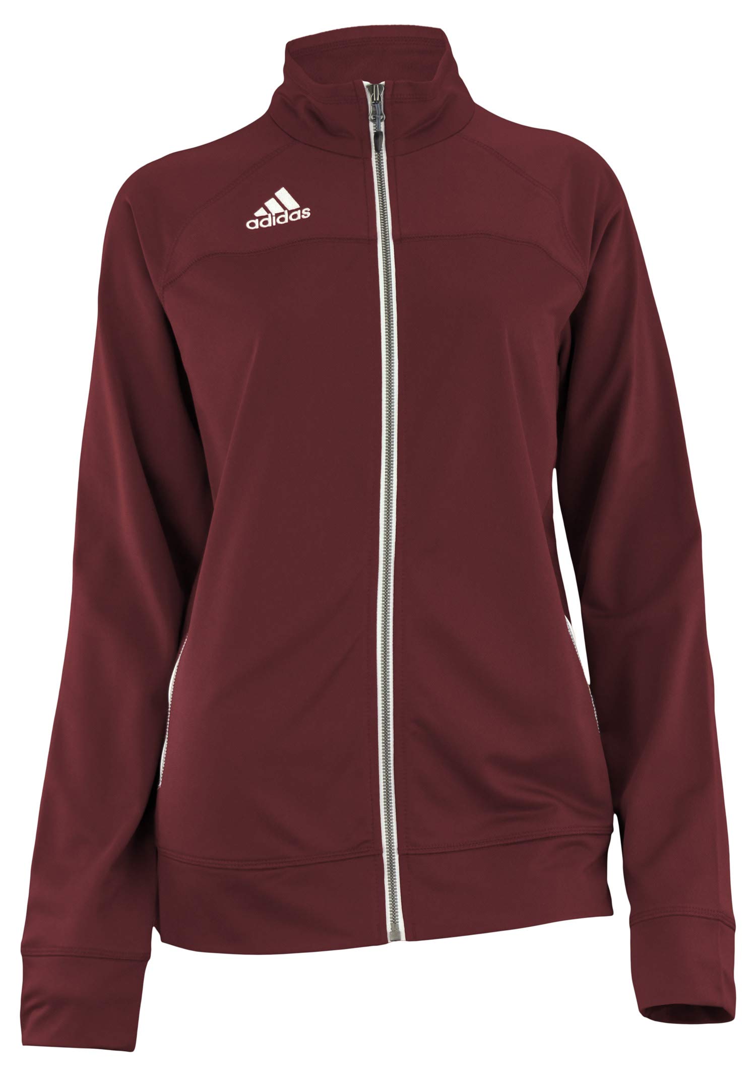 adidas Women's Climalite Utility Jacket,Maroon-White Large