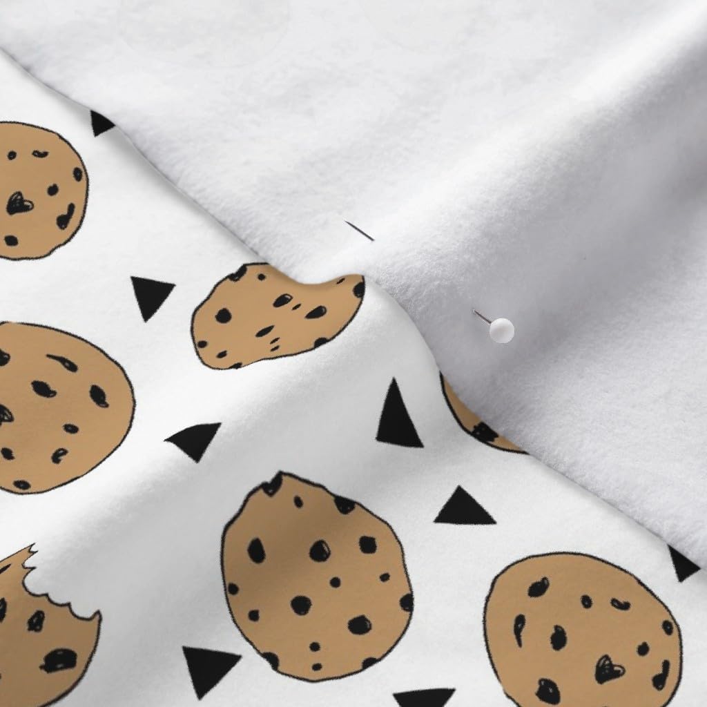Spoonflower Fabric - Cookies Food Chocolate Kids Triangle Novelty Small Print Printed on Polartec(R) Fleece Fabric by The Yard - Sewing Blankets Loungewear and No-Sew Projects