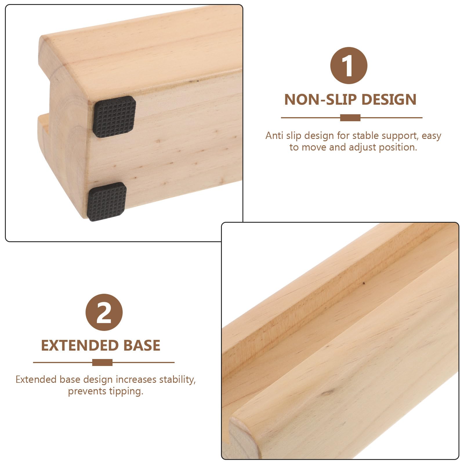 SOIMISS Holzfuß für Ganzkörperspiegel mit 40cm Basis, rutschfest