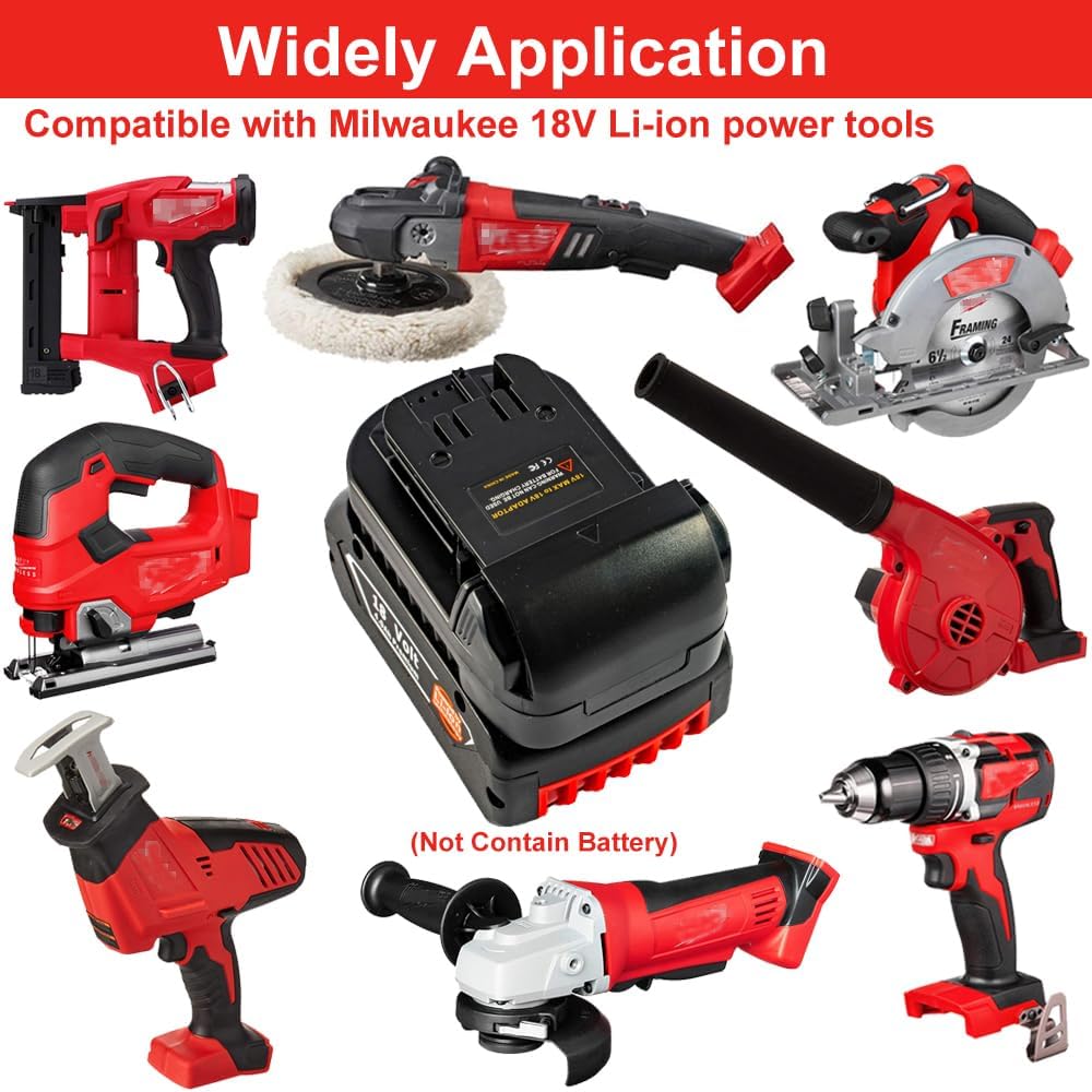 Battery Adapter for Bosch to Milwaukee M18 18V Lithium-Ion Cordless Tool, Convert Bosch 18V Lithium Battery BAT609 BAT612 to Milwaukee 18-Volt Lithium Battery Converter