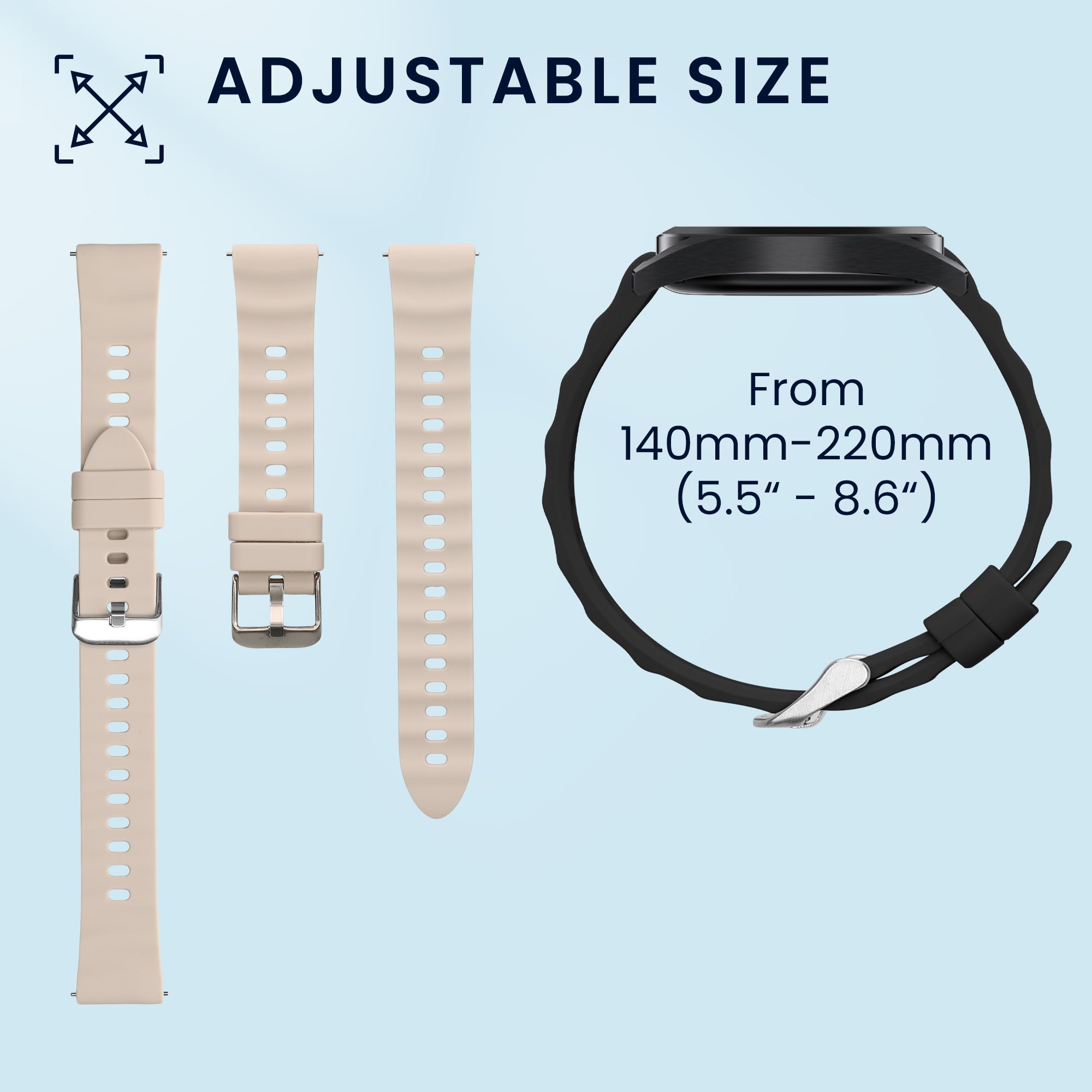 kwmobile 2 x pasek TPU silikonowa klamra kompatybilna z Huawei Watch GT6 41 mm / GT5 Pro 42 mm / GT5 41 mm / GT4 41 mm pasek - paski 14-22 cm