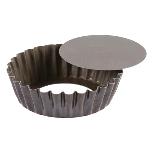 Paderno World Cuisine Fluted Non-Stick Tart Mold with Removable Bottom, 4x1-inch