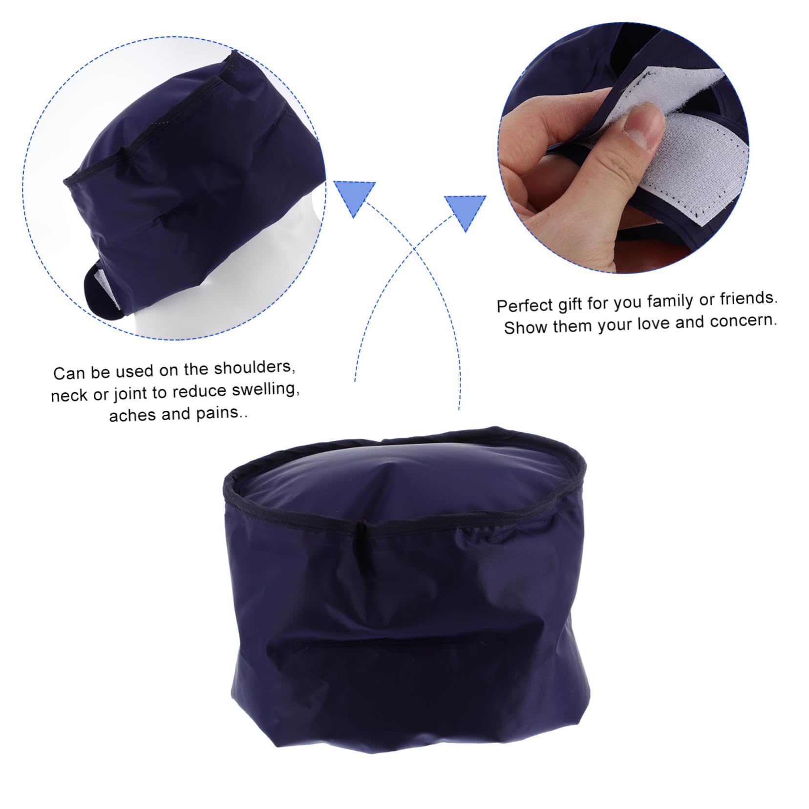 Healvian Cuffia Refrigerante per Chemioterapia Blu, Terapia Fredda e Calda, Sollievo Mirato per Collo e Spalle, Leak-proof, Skin Friendly