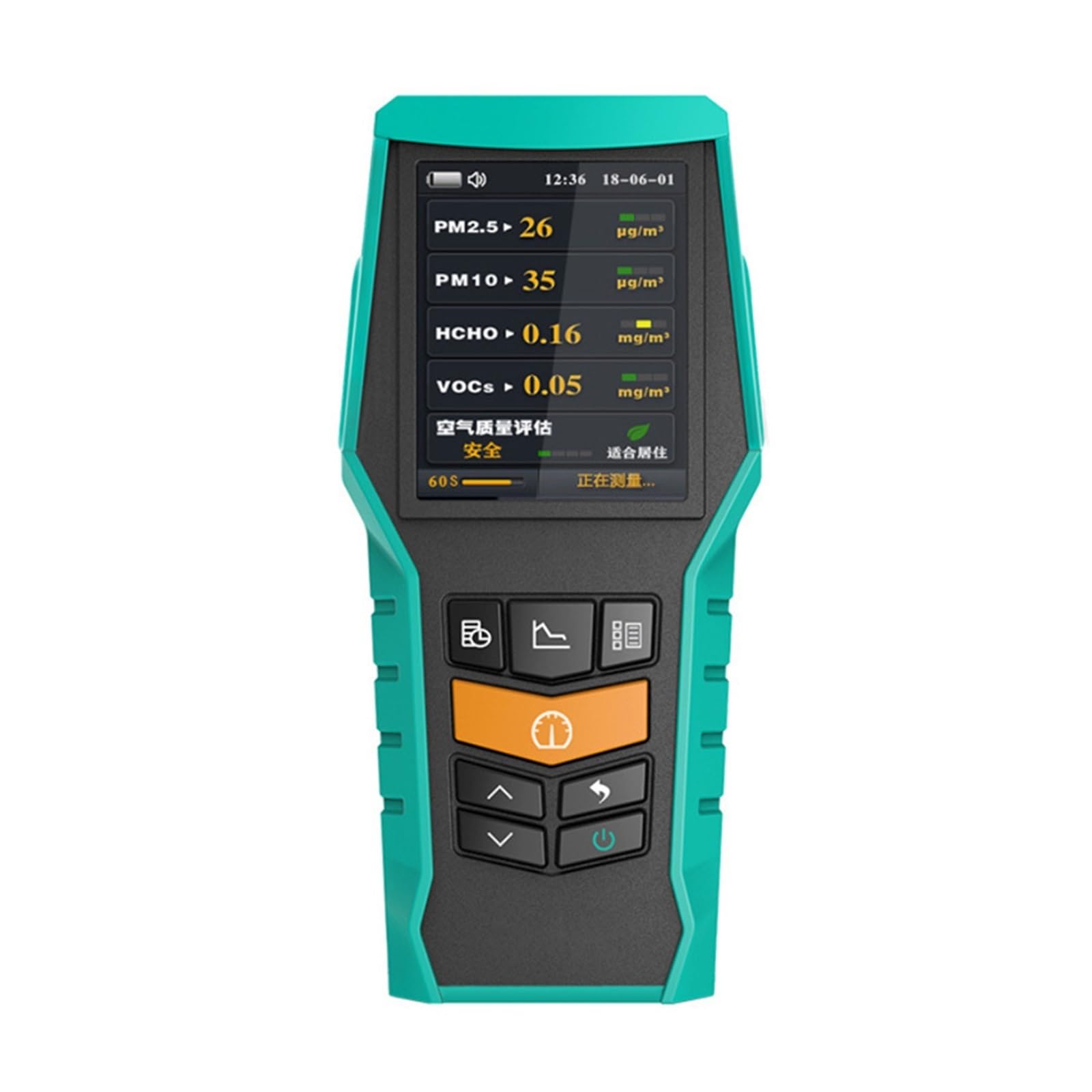 Rilevatore di gas, Rilevatore di formaldeide PM2.5 PM10 TVOC HCHO PM 2. Monitor CO2 Analizzatore gas LCD da,4 pollici protezione 'aria for la casa,per casa e camper
