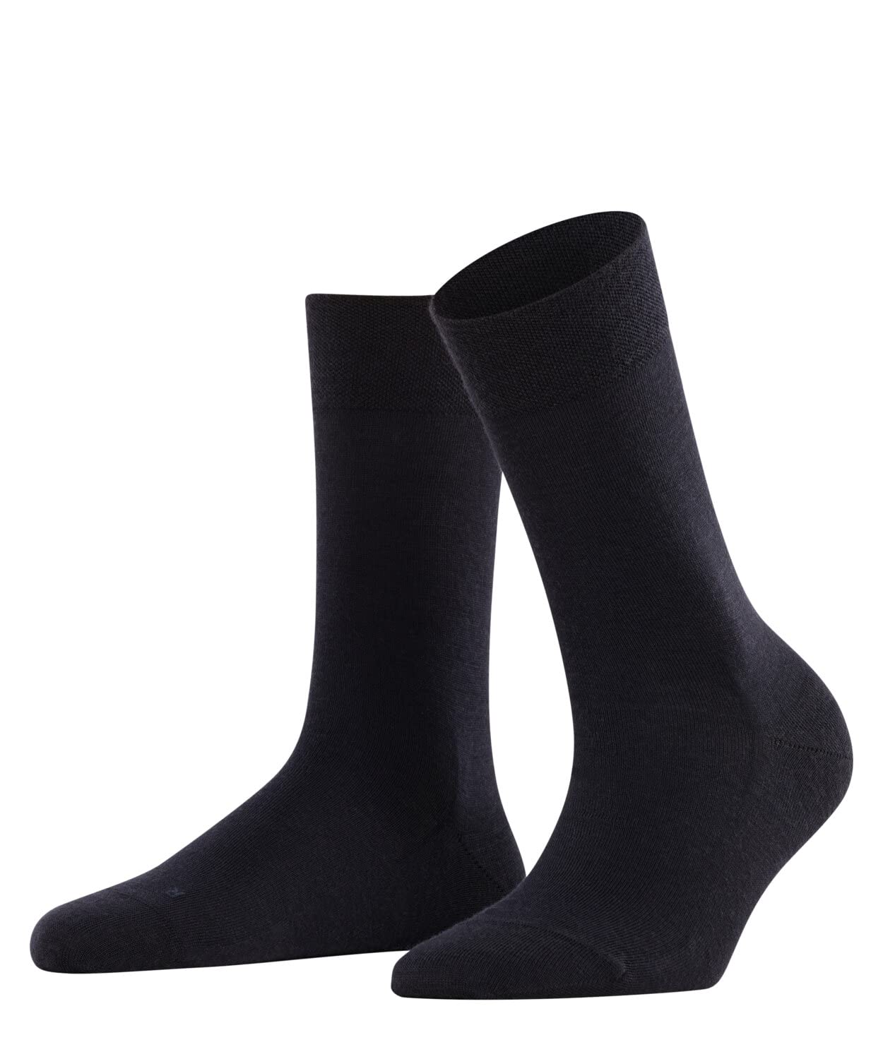 FALKE Women's Sensitive Berlin W So Wool Cotton With Soft Tops 1 Pair Socks, Blue Dark Navy 6370, 5.5-8