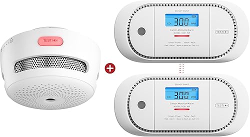 X-Sense Detector de humo inalámbrico interconectado XS01-WR (1 unidad) y alarma de monóxido de carbono interconectada inalámbrica XC01-WR (paquete