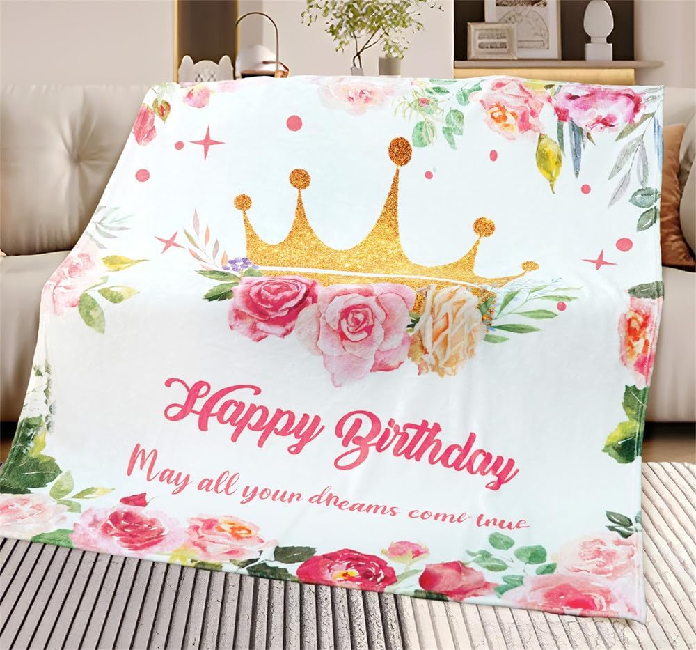 Personalized Custom Baby Blanket with Name, Unicorn Angel Design - Girls' Throw Blanket for Christmas, Easter, Birthday Gifts