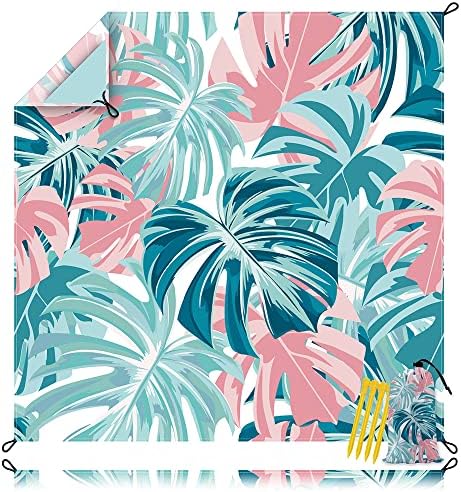 Tropical Palm Leaves Beach Blanket Sandproof Waterpoof Oversized ...