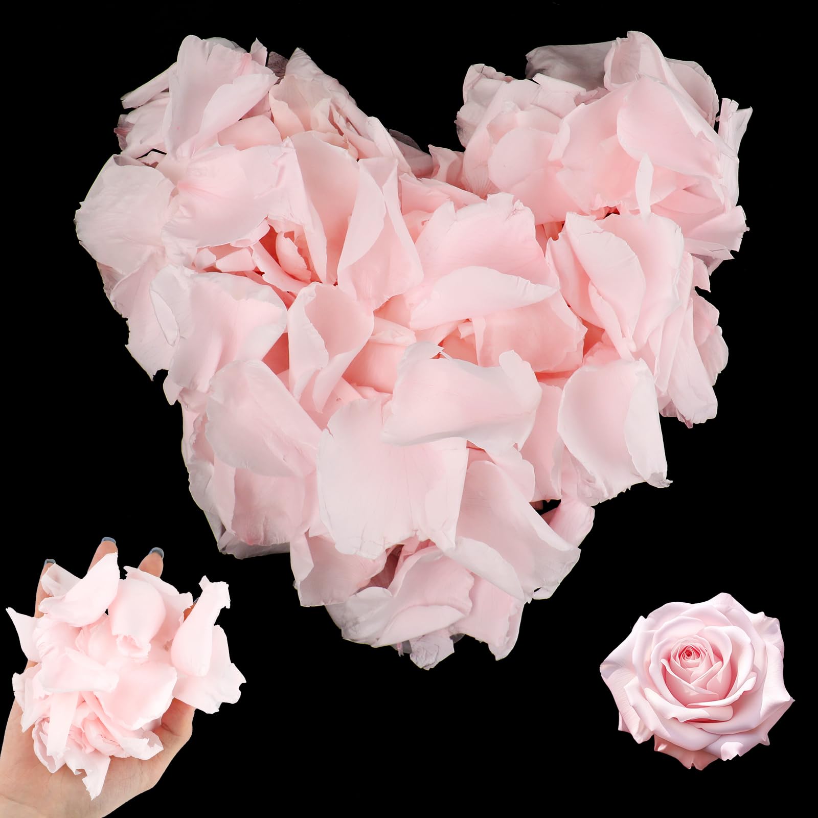 3.5oz 100g Dried Real Pink Rose Petals,Freeze Preserved Flower Petals,Natural Flower Confetti for Wedding Party Valentine's Day Bridal Shower