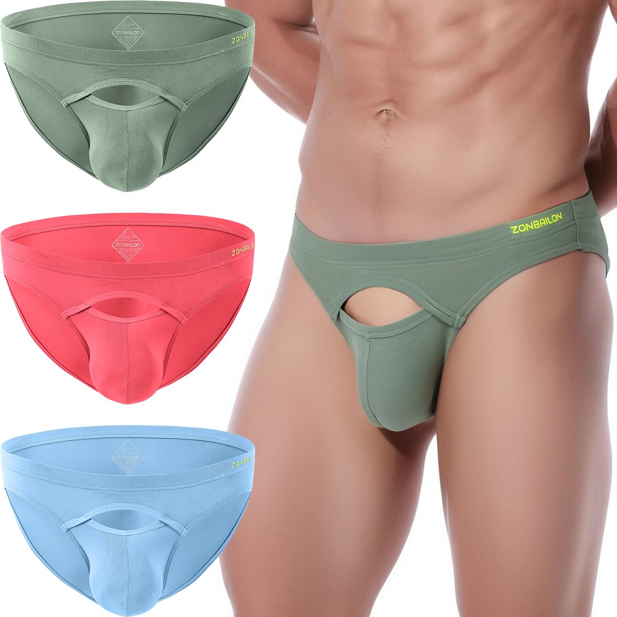 ZAIGELUO Herren Slips Unterhosen Männer Bambus Unterwäsche Underwear Nahtlose Weiche Low Rise Mens Briefs Underpants