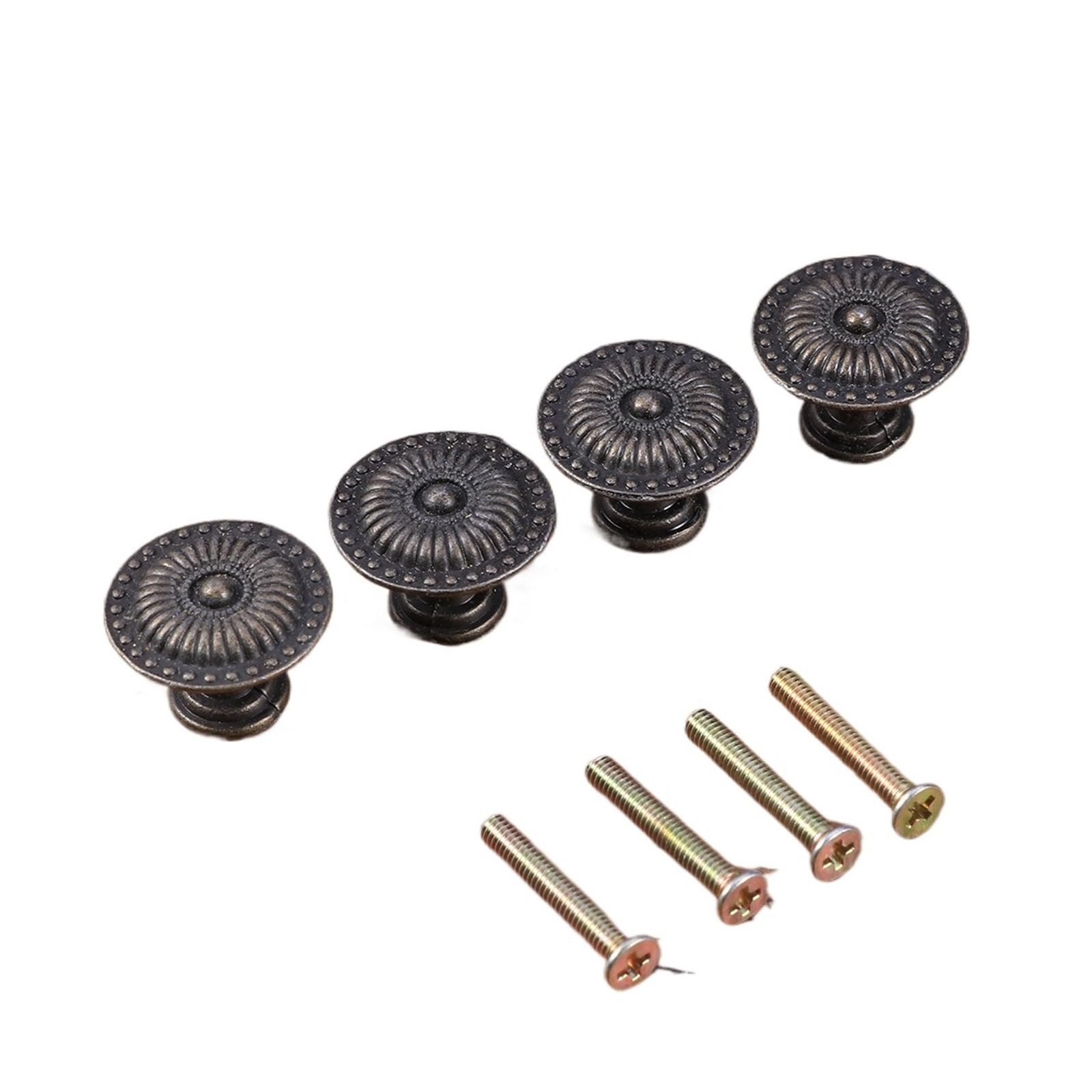LSNNMU 4Pcs Elegant Bronze Cabinet Knobs Long Lasting for Drawers Chests Cupboards Home Decor Knob for Cupboard
