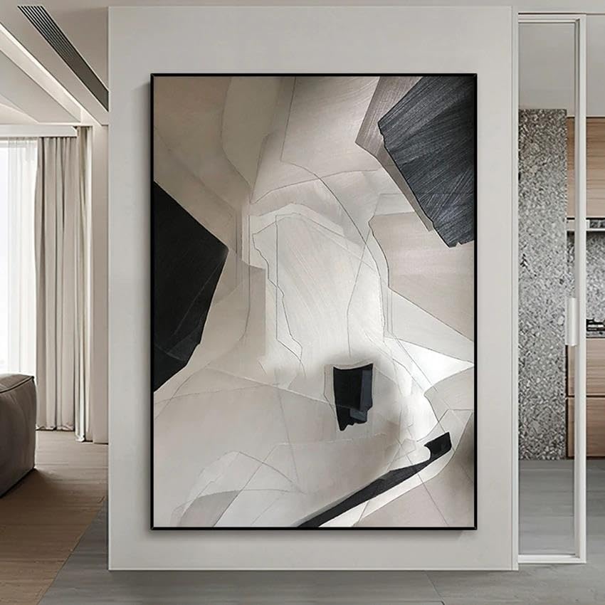 Peinture À L'Huile Abstraite Moderne Grand Art Mural Salon Toile