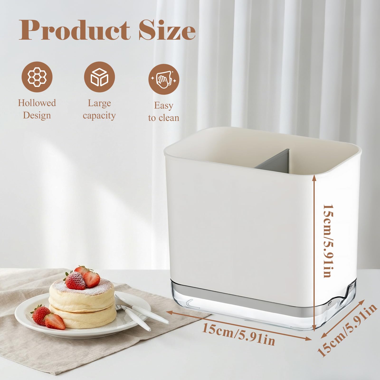 Supporto per Scolapiatti per Bacchette, Portautensili Scolapiatti Per Posate, Scomparto Per Bacchette, Cucchiaio, Forchetta, Scolapiatti per Cucina Domestica (BuachoisKEpFX-12)