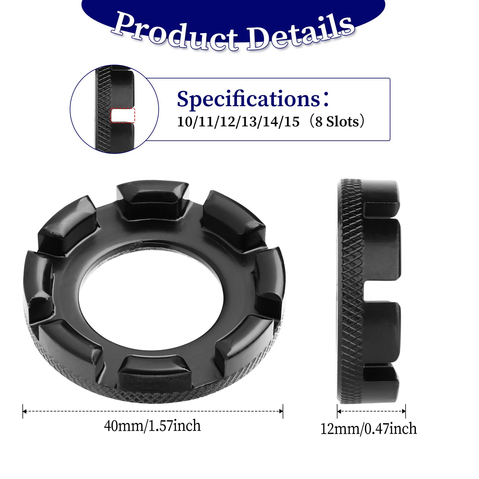 Molain Speichenschlüssel 8-fach | 6 Größen Für 10-15 Gauge | Universal Speichenspanner Für Fahrrad