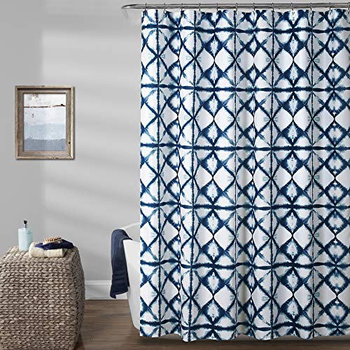 Lush Decor Geo Shibori Shower Curtain Single 72" W x