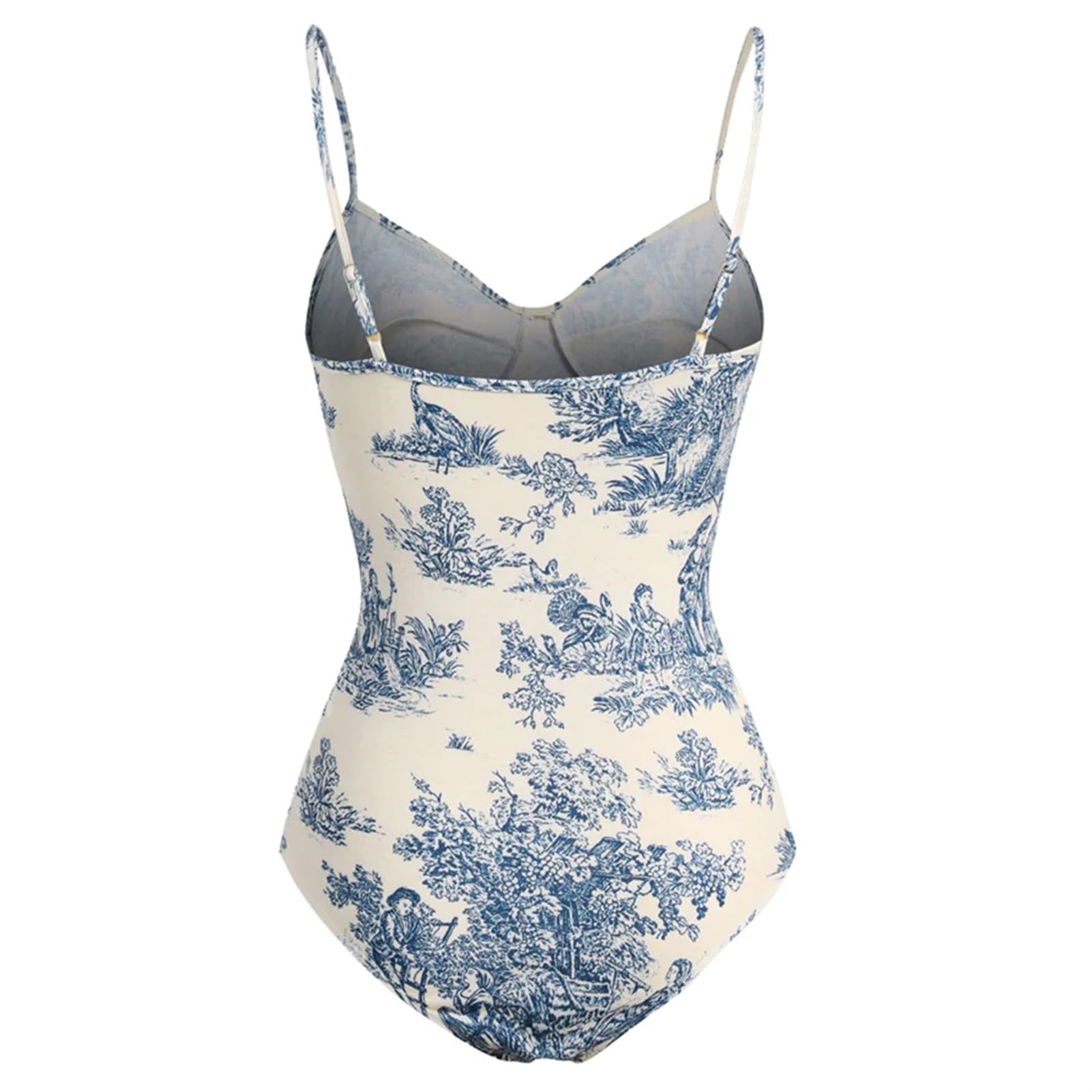 Stampa di Costume da Bagno Intero Semplice E alla Moda, Stile Slim, Bikini A Vita Alta, con Apertura sul Retro (Color : Khaki, Size : XL)