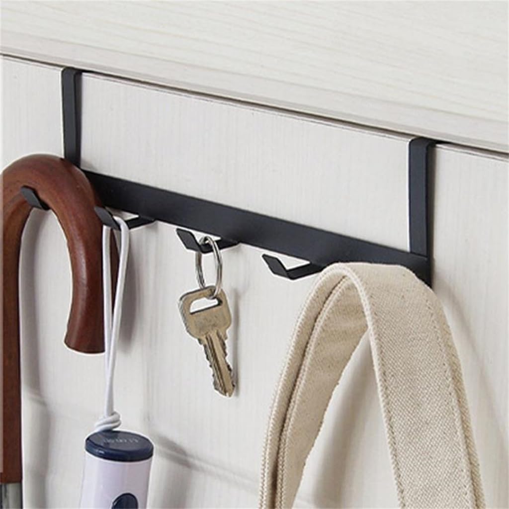 Hooks Over The Door 5 Home Bathroom Organizer Rack Clothes Coat Hat Towel Hanger New Kitchen Accessories