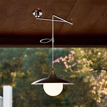 MAGCHARM Industrial Pendant Light Fixture, Swing Arm Hanging Light, Adjustable Dome Ceiling Pendant Light for Dining Room Living Room
