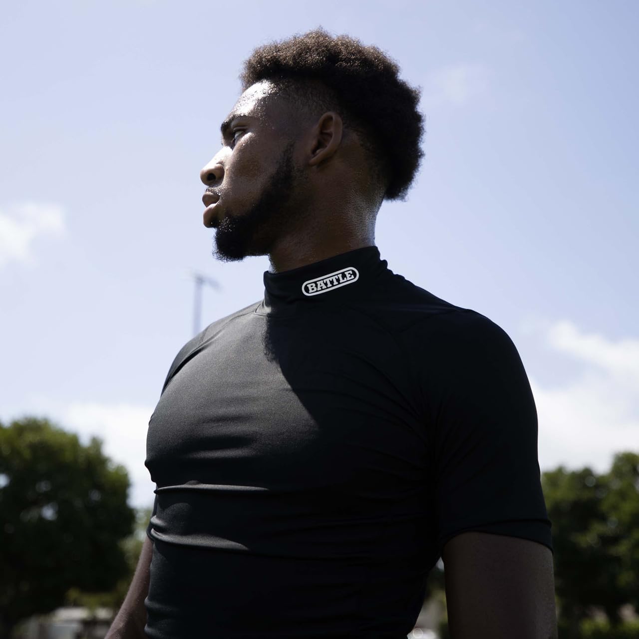 Battle Sports PRO Compression Short Sleeve Mock Neck, 4 Way Stretch, Moisture Wicking for Adults - Image 3