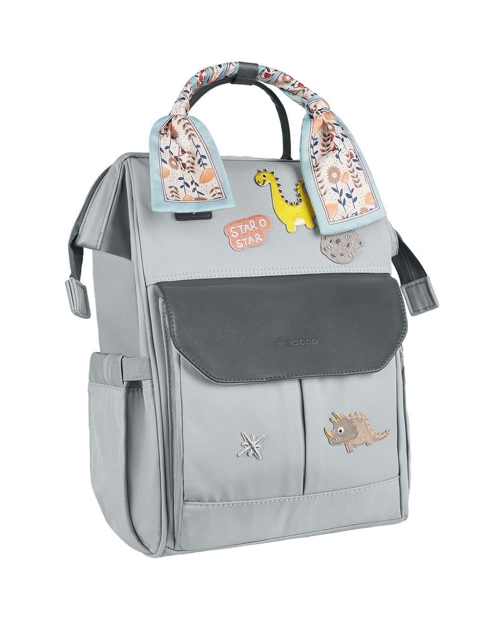 Kikkaboo Wickeltasche Myla Rucksack, Wickeltasche, abnehmbarer Aufkleber Dino