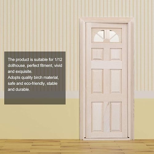 Miniatura 6 de Puerta de casa de muñecas, 112 casa de muñecas de madera en miniatura simulada puerta mini ventana modelo juguete accesorio Cargostrap casa de