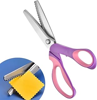 Pinking Shears for Fabric Cutting 9" Zig Zag Scissors for Lace Wig Sewing Scissors for Fabric Cutting Miter Shears