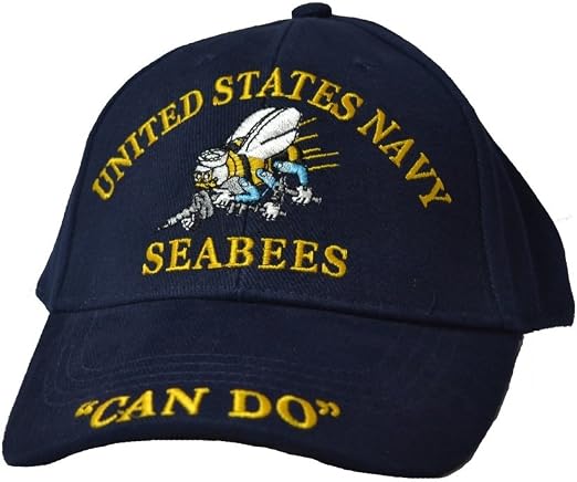 Navy Seabees Hat Blue : Clothing 