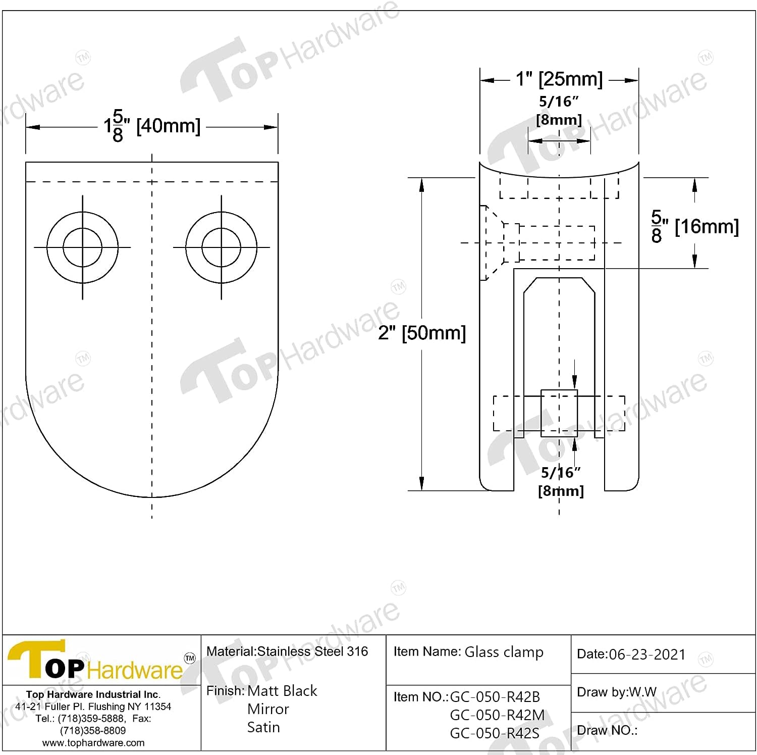 4 Pcs Stainless Steel 316 Glass Clamps for 1/4" - 3/8" Thickness Glass for 1-1/2" or 1-5/8" OD Round Post Use, Size 2.12 x 1.57 Inches (54 x 40 mm) Round Shape, Mirror Chrome Finish