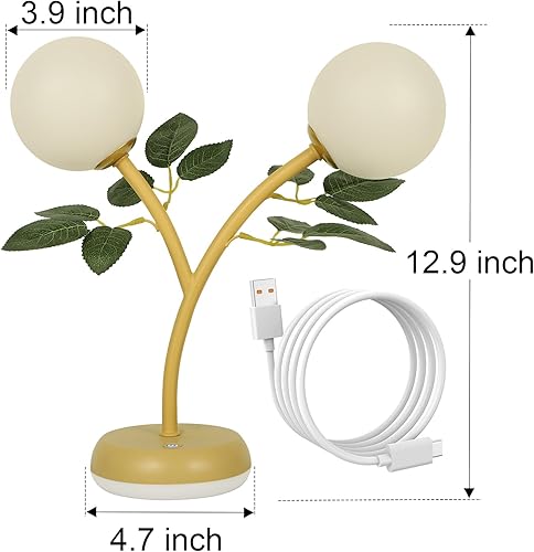 Miniatura 7 de Lámpara de mesa USB LED, lámpara de mesa blanca cálida, lámpara de decoración de metal, lámpara de mesa para estudio, sala de estar, dormitorio,