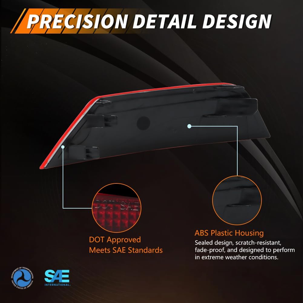 Red Lens Rear Bumper Reflector Compatible with Fo-rd Escape 2013 2014 2015 2016 2017 2018 2019, Rear Bumper Reflector Housing [No Bulbs], Replace OEM #CJ5Z15A449A CJ5Z15A449B