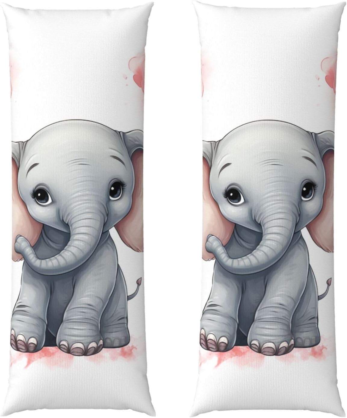 Cute Cartoon Elephant Hold Heart Body Pillow Cover Ultra Soft Body Pillowcase with Hidden Zipper Long Pillow Cover Breathable Pillow Case 20" x 60" Decorative Throw Pillow Cover for Bedroom Couch
