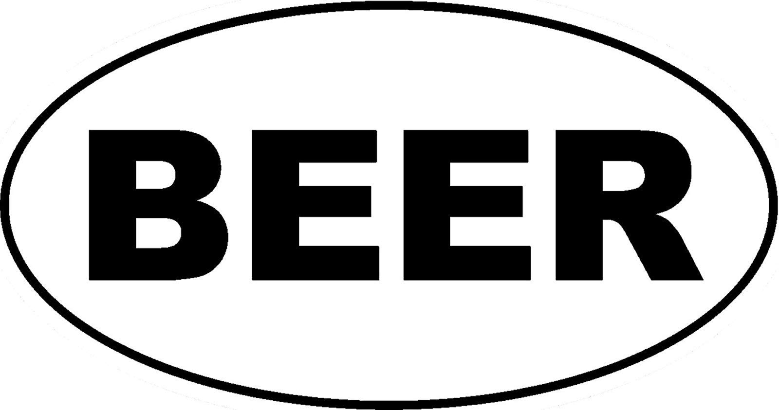 Beer Oval Bumper Sticker Decal Toolbox Sticker Decal Laptop Sticker Decal Helmet Sticker Decal Vinyl - Made in USA 5 in. X 3 in.