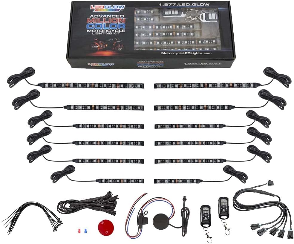 LEDGlow 12pc Advanced Million Color LED Motorcycle Accent