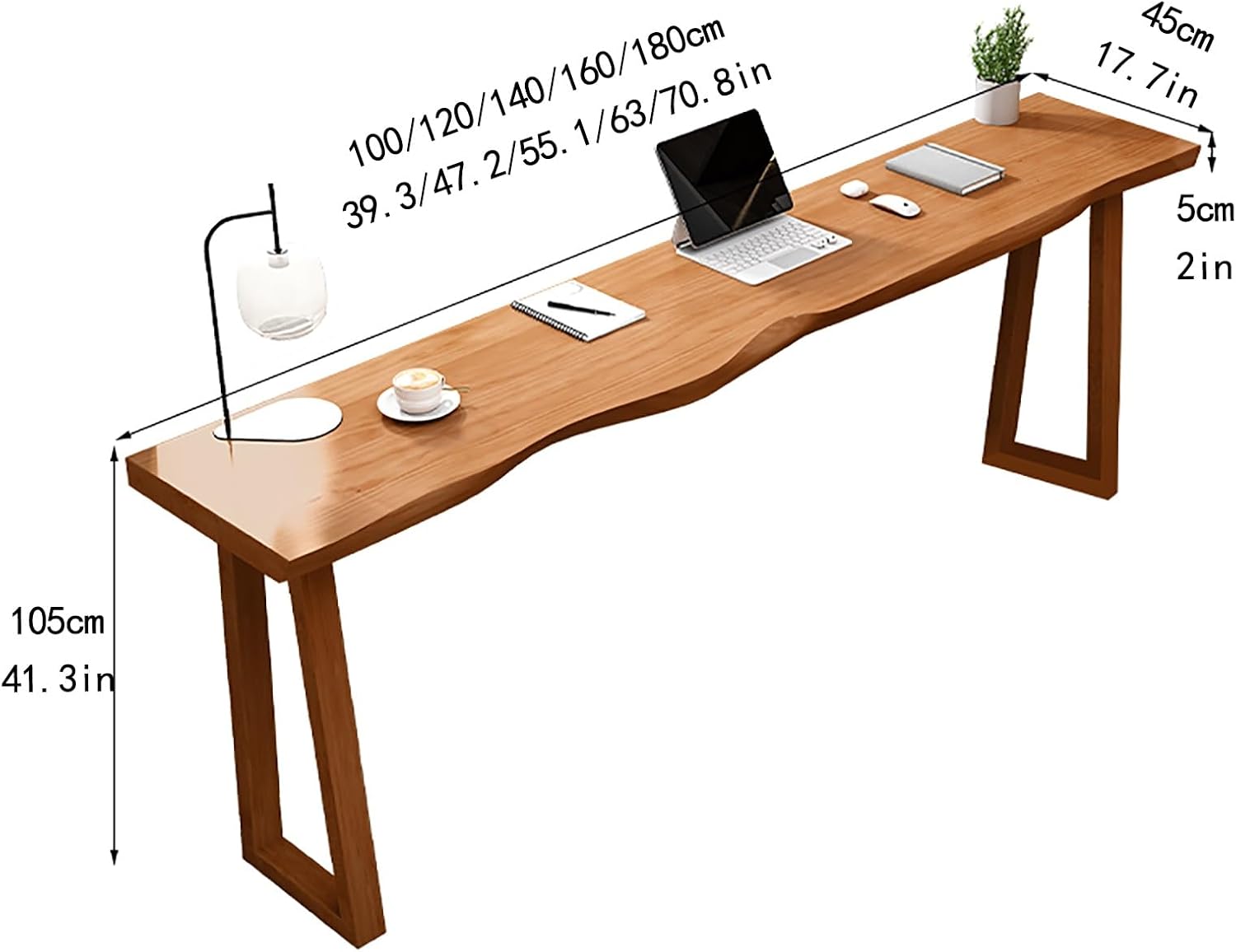 Solid Wood Bar Height Table Industrial Counter Height Kitchen Dining Table Modern Rectangular Bar Table Tall Pub Table Narrow Sofa Table Long Narrow Farmhouse Kitchen Dining Table No Stool 63"(180x45c