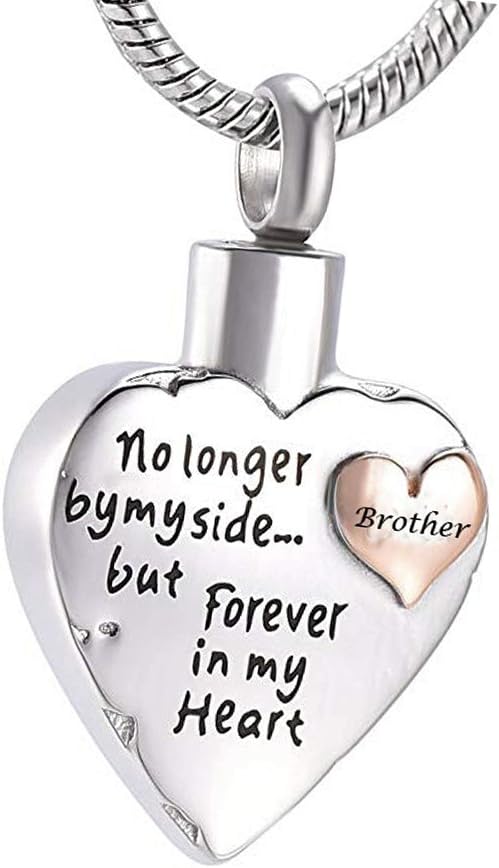 MCJKPNo Longer By My Side Forever in My Heart Cremation Jewellery Urn Necklace for Ashes for Mama Ashes Holder Keepsake Pendant Memorial Gifts