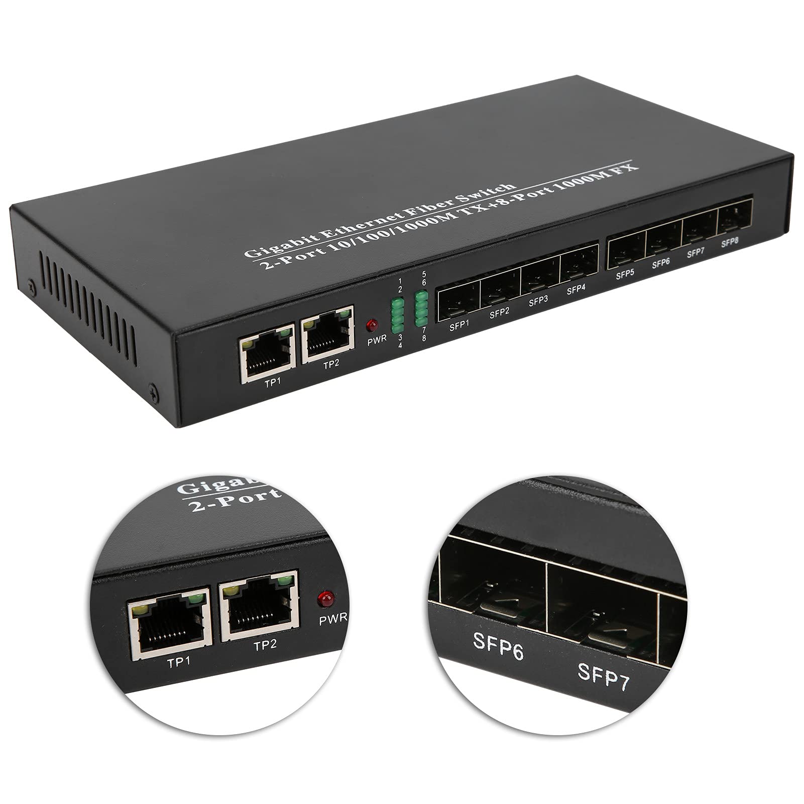 Ricetrasmettitore in fibra Gigabit, materiali in ferro Buona compatibilità Switch in fibra Ethernet Accessorio di rete per l'industria per Internet