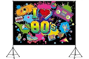 INRUI Polyester 80s Party Photo Backdrop