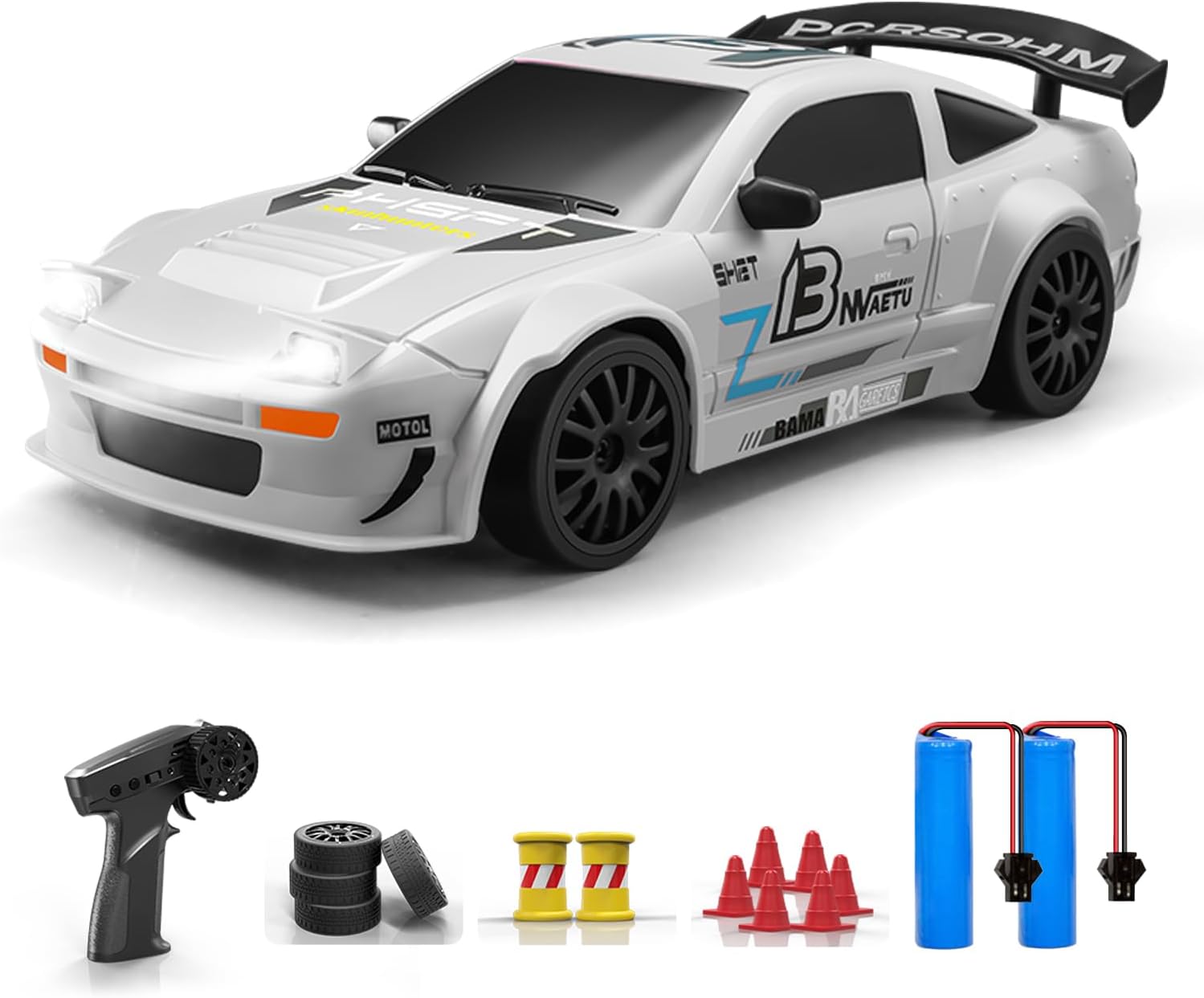 ACAMMZAR Ferngesteuertes Auto Drift 1:24 - 4WD RC Auto Mit LED Für Kinder & Erwachsene